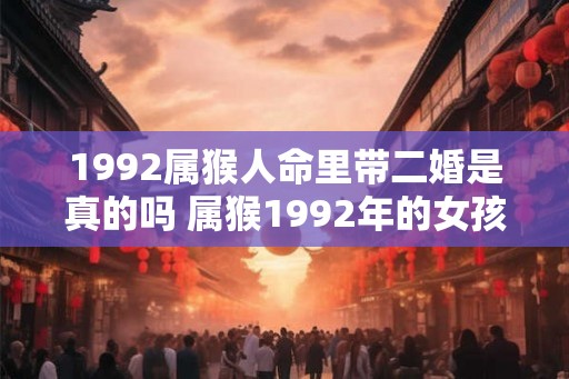 1992属猴人命里带二婚是真的吗 属猴1992年的女孩命运 1992属猴人命里带二婚是真的吗 属猴1992年的女孩命运
