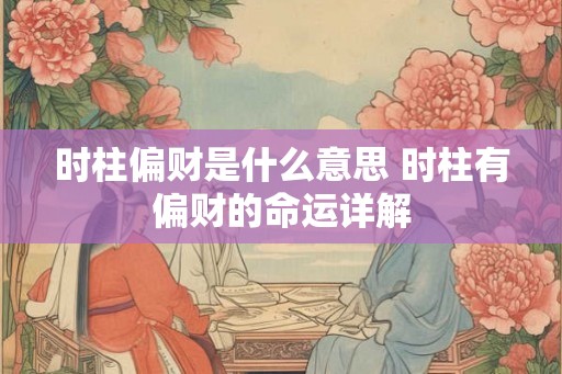 时柱偏财是什么意思 时柱有偏财的命运详解
