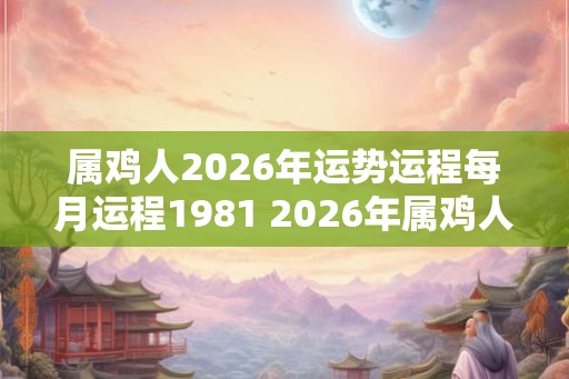 属鸡人2026年运势运程每月运程1981 2026年属鸡人运势如何