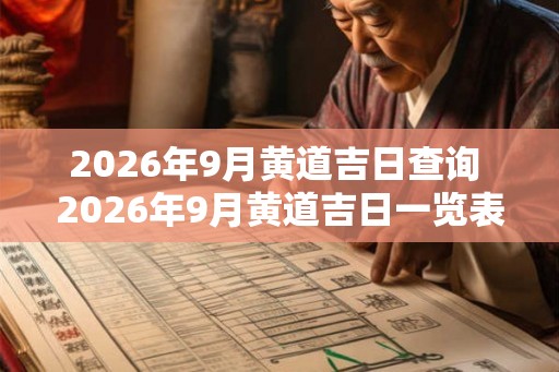 2026年9月黄道吉日查询 2026年9月黄道吉日一览表