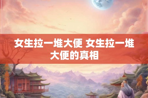 女生拉一堆大便 女生拉一堆大便的真相