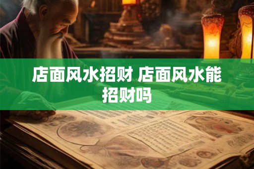 店面风水招财 店面风水能招财吗