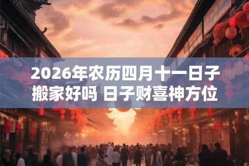 2026年农历四月十一日子搬家好吗 日子财喜神方位