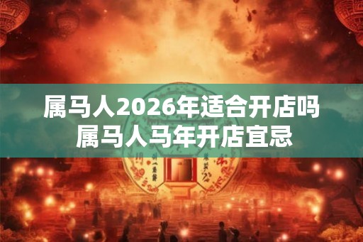 属马人2026年适合开店吗 属马人马年开店宜忌 属马人2026年适合开店吗 属马人马年开店宜忌