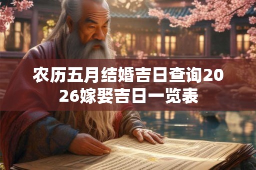 农历五月结婚吉日查询2026嫁娶吉日一览表