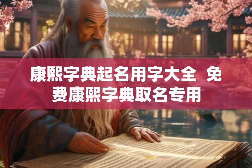 康熙字典起名用字大全  免费康熙字典取名专用