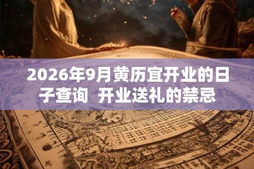 2026年9月黄历宜开业的日子查询  开业送礼的禁忌