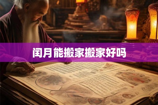 闰月能搬家搬家好吗