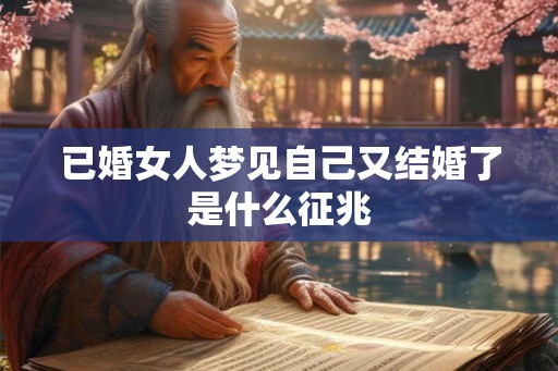 已婚女人梦见自己又结婚了是什么征兆