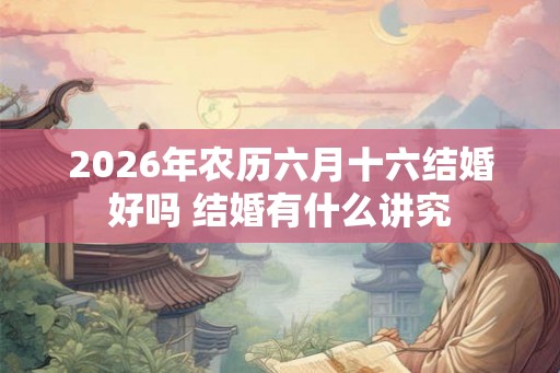 2026年农历六月十六结婚好吗 结婚有什么讲究