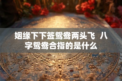姻缘下下签鸳鸯两头飞  八字鸳鸯合指的是什么