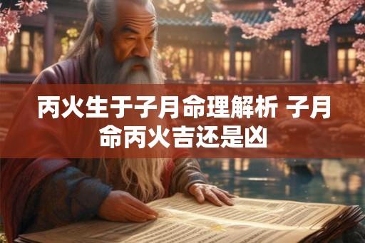 丙火生于子月命理解析 子月命丙火吉还是凶