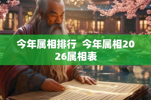 今年属相排行  今年属相2026属相表