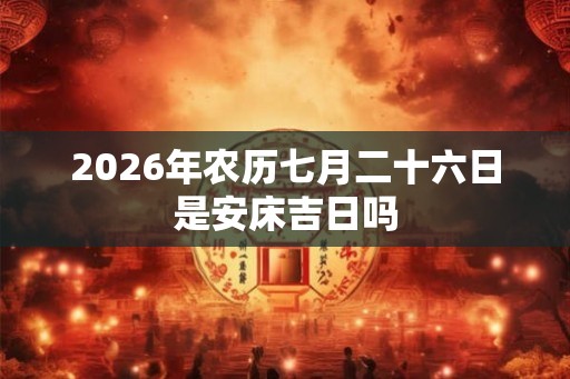 2026年农历七月二十六日是安床吉日吗