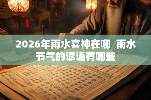 2026年雨水喜神在哪 雨水节气的谚语有哪些 2026年雨水喜神在哪 雨水节气的谚语有哪些