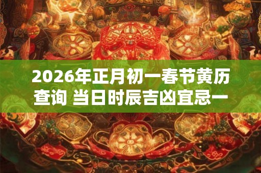 2026年正月初一春节黄历查询 当日时辰吉凶宜忌一览 2026年正月初一春节黄历查询 当日时辰吉凶宜忌一览