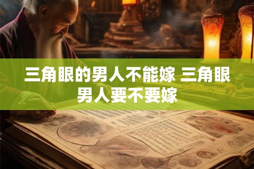 三角眼的男人不能嫁 三角眼男人要不要嫁