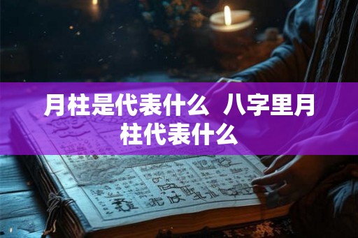 月柱是代表什么  八字里月柱代表什么
