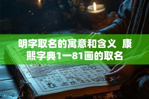 明字取名的寓意和含义  康熙字典1一81画的取名