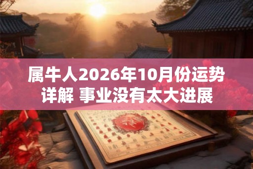 属牛人2026年10月份运势详解 事业没有太大进展