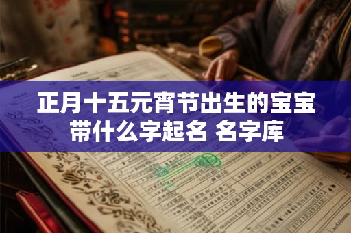正月十五元宵节出生的宝宝带什么字起名 名字库
