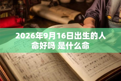 2026年9月16日出生的人命好吗 是什么命