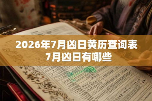 2026年7月凶日黄历查询表  7月凶日有哪些