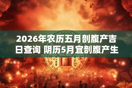 2026年农历五月剖腹产吉日查询 阴历5月宜剖腹产生孩子的日子