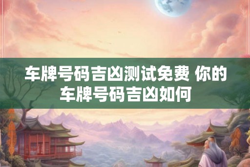 车牌号码吉凶测试免费 你的车牌号码吉凶如何