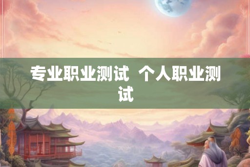 专业职业测试  个人职业测试
