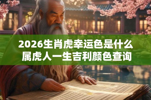 2026生肖虎幸运色是什么 属虎人一生吉利颜色查询