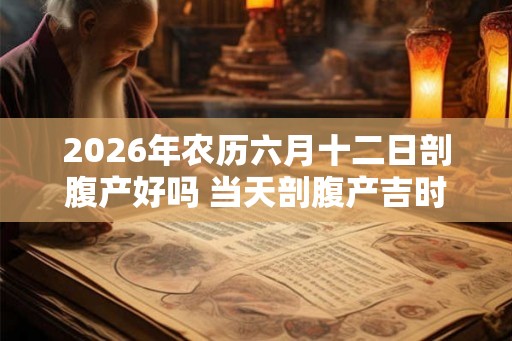 2026年农历六月十二日剖腹产好吗 当天剖腹产吉时查询