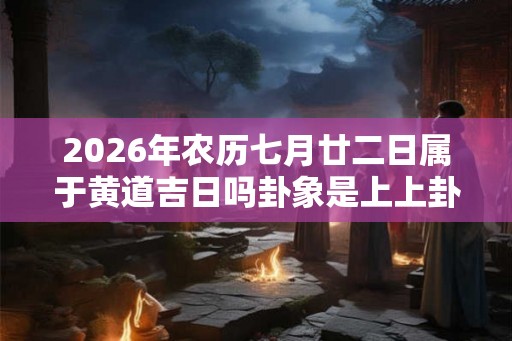 2026年农历七月廿二日属于黄道吉日吗卦象是上上卦吗 2026年农历七月廿二日属于黄道吉日吗卦象是上上卦吗