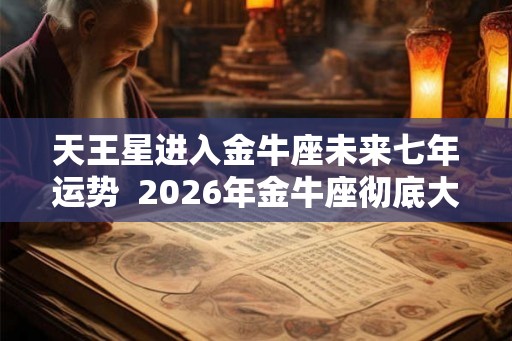 天王星进入金牛座未来七年运势  2026年金牛座彻底大爆发