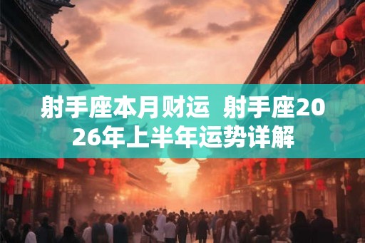 射手座本月财运  射手座2026年上半年运势详解