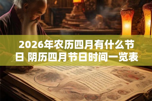 2026年农历四月有什么节日 阴历四月节日时间一览表