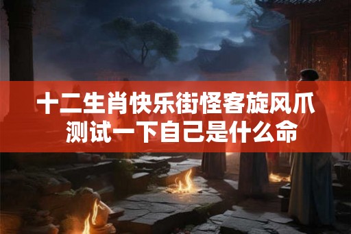 十二生肖快乐街怪客旋风爪  测试一下自己是什么命