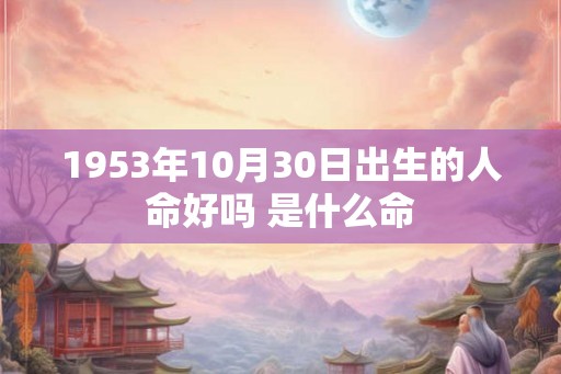 1953年10月30日出生的人命好吗 是什么命 1953年10月30日出生的人命好吗 是什么命