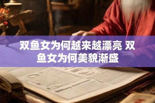 双鱼女为何越来越漂亮 双鱼女为何美貌渐盛