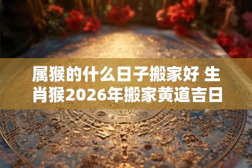 属猴的什么日子搬家好 生肖猴2026年搬家黄道吉日查询