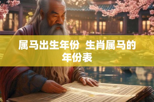 属马出生年份  生肖属马的年份表