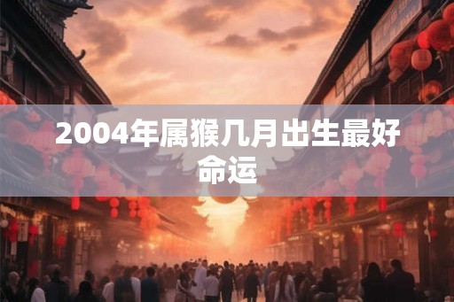2004年属猴几月出生最好命运