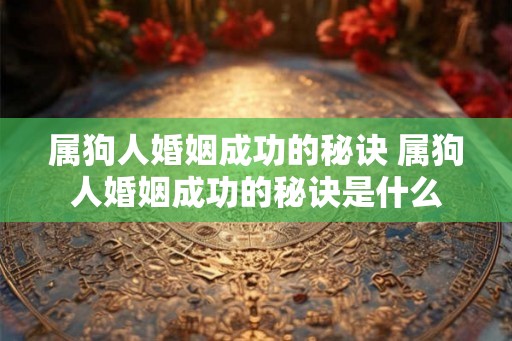 属狗人婚姻成功的秘诀 属狗人婚姻成功的秘诀是什么