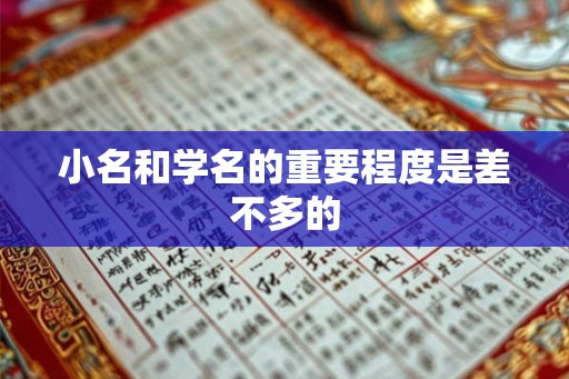 小名和学名的重要程度是差不多的