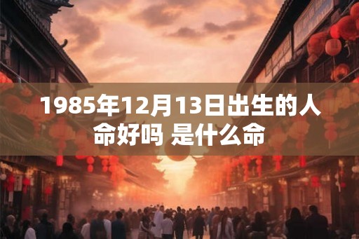 1985年12月13日出生的人命好吗 是什么命