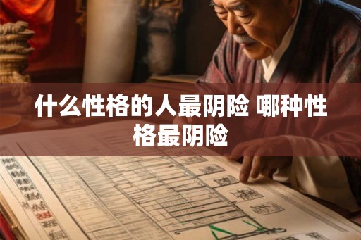 什么性格的人最阴险 哪种性格最阴险