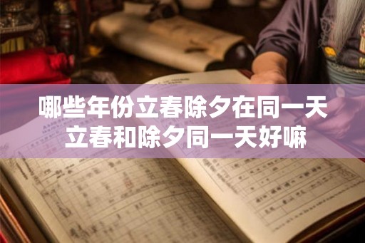 哪些年份立春除夕在同一天 立春和除夕同一天好嘛
