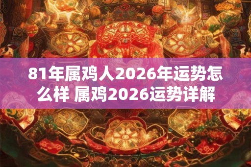 81年属鸡人2026年运势怎么样 属鸡2026运势详解