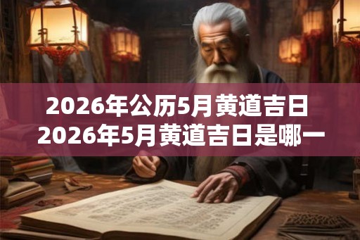 2026年公历5月黄道吉日 2026年5月黄道吉日是哪一天