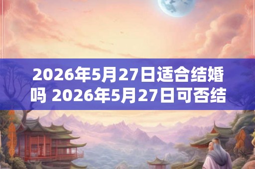 2026年5月27日适合结婚吗 2026年5月27日可否结婚 2026年5月27日适合结婚吗 2026年5月27日可否结婚